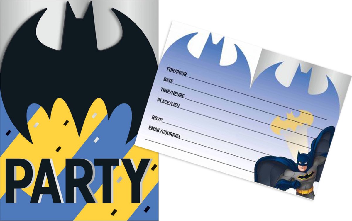 UNIQUE - 8 Batman uitnodigingen - Decoratie > Kaarten